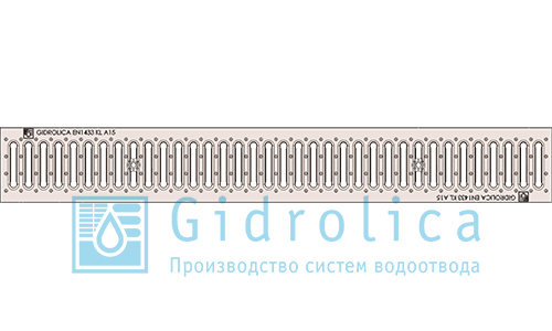 Решетка водоприемная Standart PB -10.13,6.100 штампованная стальная оцинкованная с отверстиями для крепления, кл. А15